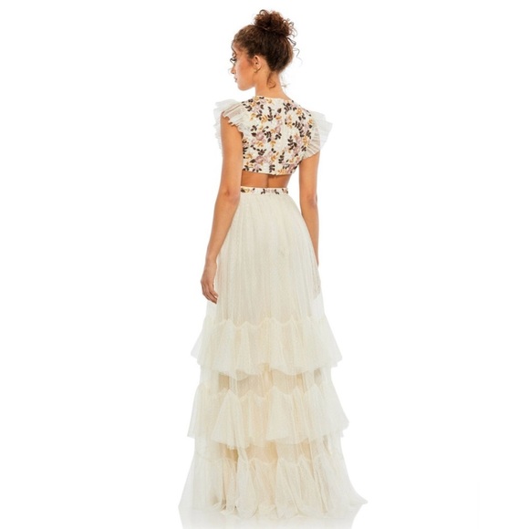 Mac Duggal 35106 NWT Cutout Waist Ruffle Skirt Dress - Picture 4 of 17